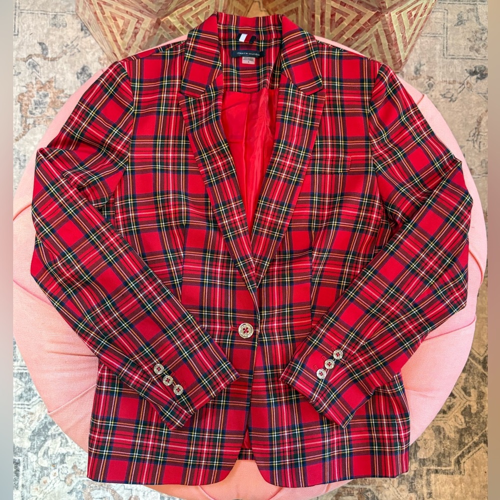 Tommy Hilfiger Vibrant Red Plaid Jacket